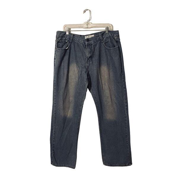 Level One Blue Relaxed Straight Leg Denim Jeans Men Sz 40x32 - Picture 1 of 14